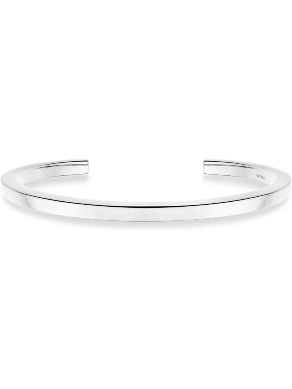 Polished 4mm Squared Cuff Bangle Bracelet in 925 Sterling Silver & Gold Plated